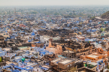 Aerial view of Bundi, Rajasthan state, India
