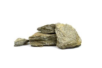 Stone isolated. Layered stone of beautiful natural color. Flat stone isolated on white. 