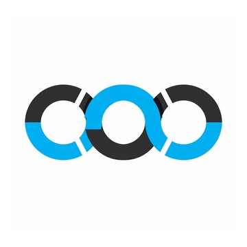 CXC, OOO, COC, COD, OXO initials geometric logo and vector icon