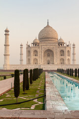 Naklejka premium Morning view of Taj Mahal in Agra, India