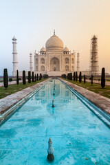 Early morning view of Taj Mahal in Agra, India