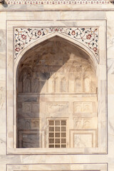 Detail of Taj Mahal in Agra, India