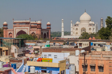 View of Taj Mahal in Agra, India