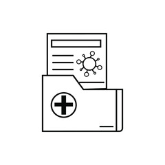 Document covid virus vector icon. Illustration isolated for graphic and web design.
