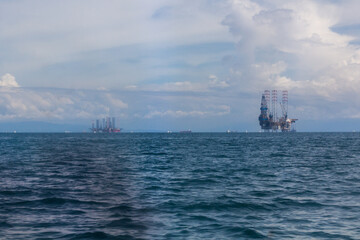 Offshore oil rigs in Brunei