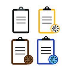 Document covid virus vector icon. Illustration isolated for graphic and web design.