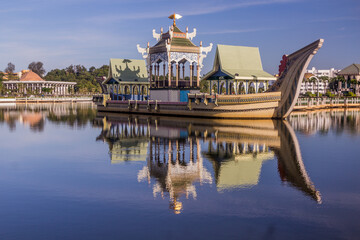 Fototapeta premium Replica of a royal barge in Bandar Seri Begawan, Brunei