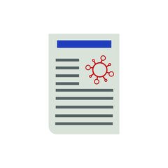 Document covid virus vector icon. Illustration isolated for graphic and web design.