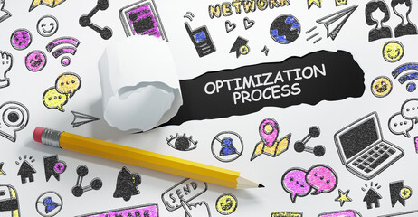 Optimization Software Technology Process System Business concept. Business, Technology, Internet and network concept.