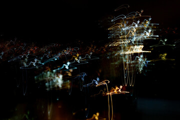 Long exposure with colorful and flickering lights