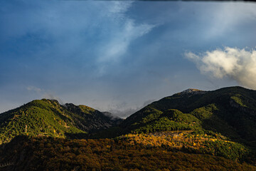 clouds over the mountains