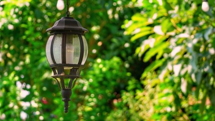 old lamp in the garden