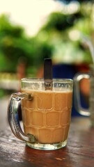 cup of tea on the terrace