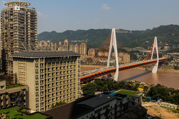 Dongshuimen Bridge over Yangtze River in Chongqing, China