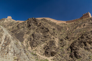 Overhanging Great Wall near Jiayuguan, Gansu Province, China