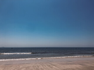 Horizon and deep blue sky