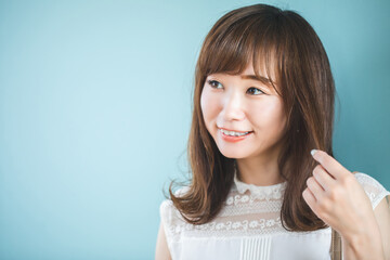 髪の調子がいい女性

