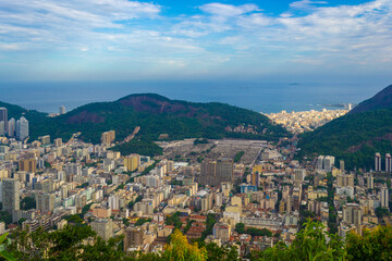 Fototapeta na wymiar Panoramic view o Rio de Janeiro City on Summer