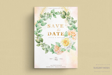 wedding card with beautiful roses