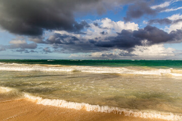 Dramatic clouds above a sea