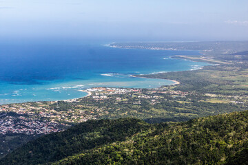 Aerial view of a cost near Puerto Plata, Dominican Republic
