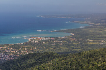 Fototapeta na wymiar Aerial view of a cost near Puerto Plata, Dominican Republic