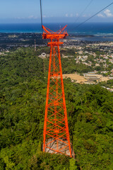 Pole of Teleferico (Cable car) in Puerto Plata, Dominican Republic