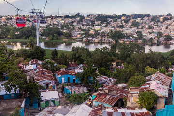 Teleferico (cable car) station in Santo Domingo, capital of Dominican Republic.