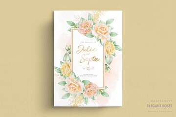 wedding card with beautiful roses