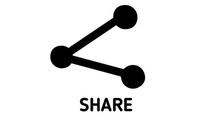 Black Share icon logo. isolated on white background