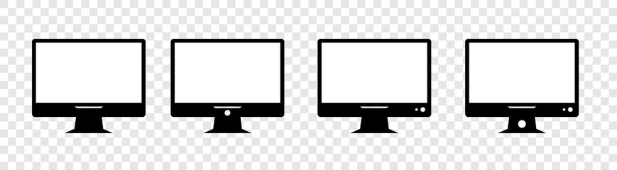 Computer icons set. Computer different style. collection Computer. Flat and line icon. with transparent.