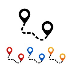 Set of location icons. Modern map markers .Vector illustration on a white background.