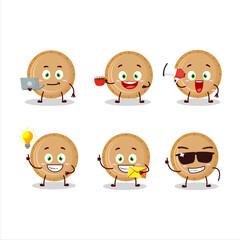 Plastic plate cartoon character with various types of business emoticons