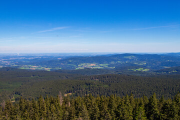 Panorama of the Bohemian Forest mountains