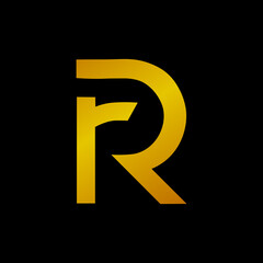 monogram logo initials Rr isolated on black background