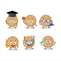 School student of plastic plate cartoon character with various expressions
