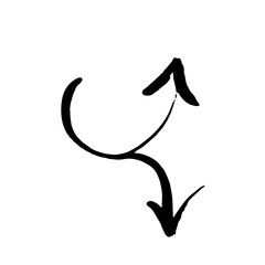 Dry brush arrow icon. Vector illustration.