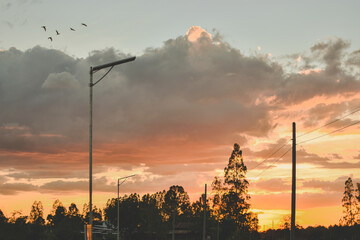 sunset in the countryside