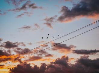 time clouds over the city