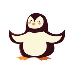 cute penguin cartoon icon isolated design