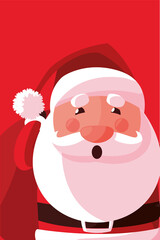 merry christmas cute santa claus portrait cartoon
