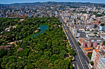 Vista aérea do Parque Redenção em Porto Alegre. Rio Grande do Sul. Brasil