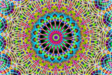 Abstract multicolored fractal neon background