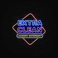 Extra Clean Neon Signs Vector