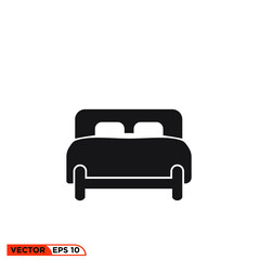 Icon vector graphic of Bedroom, Bed, good for template illustration logo web