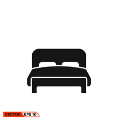 Icon vector graphic of Bedroom, Bed, good for template illustration logo web