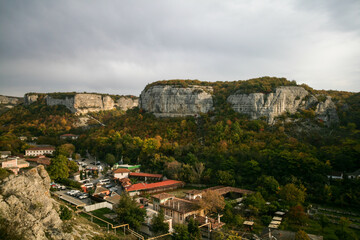 Fototapeta na wymiar View of the city of Bakhchisarai, Crimea, Russia.