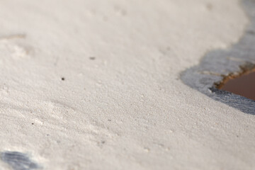 background from small particles of wood dust, carpentry. shallow depth of field