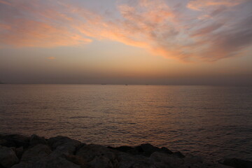 Sunrise view with bicycles.