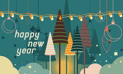 Happy New Year 2021 holiday greeting background.